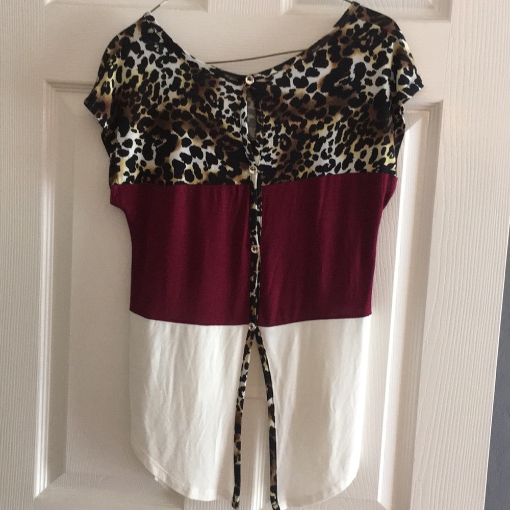 Leopard print multi color blouse - Picture 2 of 2